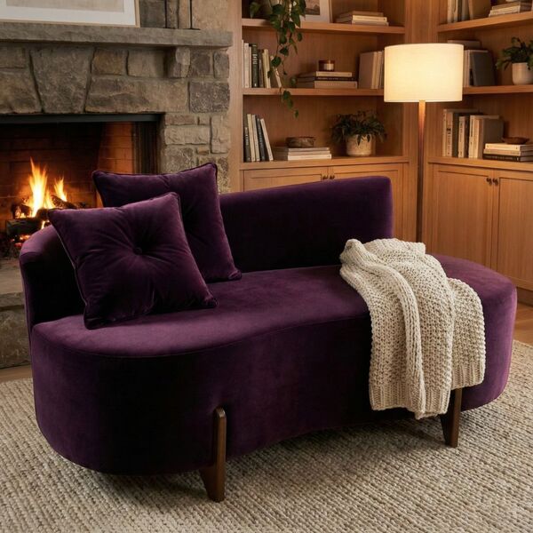 Sofá Orgânico 2 Lugares C/2 Almofadas Curvo Sala Recepção Lun