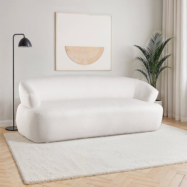 Sofá Orgânico 3 Lugares 200cm Zoe Espresso Móveis Off White