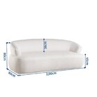 Sofá Orgânico 3 Lugares 200cm Zoe Espresso Móveis Off White