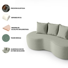 Sofá Orgânico Curvo 1,60m 2 Lugares Com Almofadas Ibiza Bexs