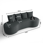 Sofá Orgânico Curvo 2,10m 3 Lugares Com Almofadas Ibiza Bexs