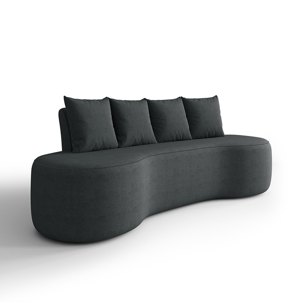 Sofá Orgânico Curvo 2,10m 3 Lugares Com Almofadas Ibiza Bexs