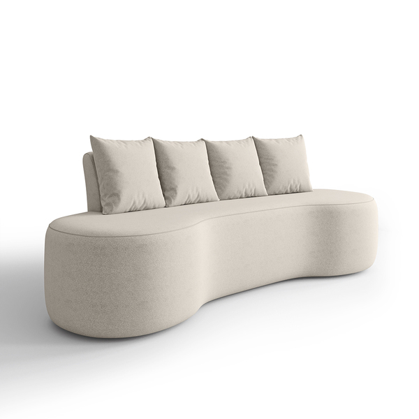 Sofá Orgânico Curvo 2,10m 3 Lugares Com Almofadas Ibiza Bexs