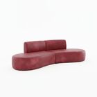 Sofá Orgânico Módulo Curvo Savana + Puff Corino Modena Vermel