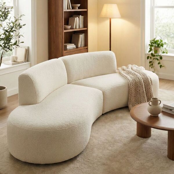 Sofá Orgânico Módulo Curvo Savana Boucle - Montanari's Decor