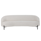 Sofá Orgânico Porto 03 Lugares 180cm Pés Preto Linho Off Whit