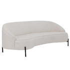 Sofá Orgânico Porto 03 Lugares 180cm Pés Preto Linho Off Whit