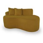 Sofá Orgânico Sala E Recepção Bouclé Mostarda