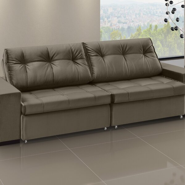 Sofá Orion - Retrátil / Reclinável 220 Cm- Veludo Marrom