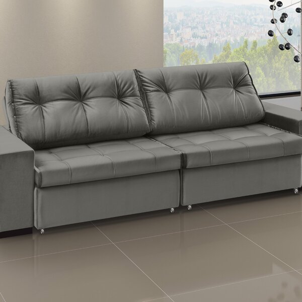 Sofá Orion - Retrátil / Reclinável 280 Cm Veludo Chumbo