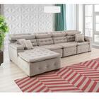 Sofá Orlando 3.45x1.90m Com Chaise, Retrátil E Reclinável - A