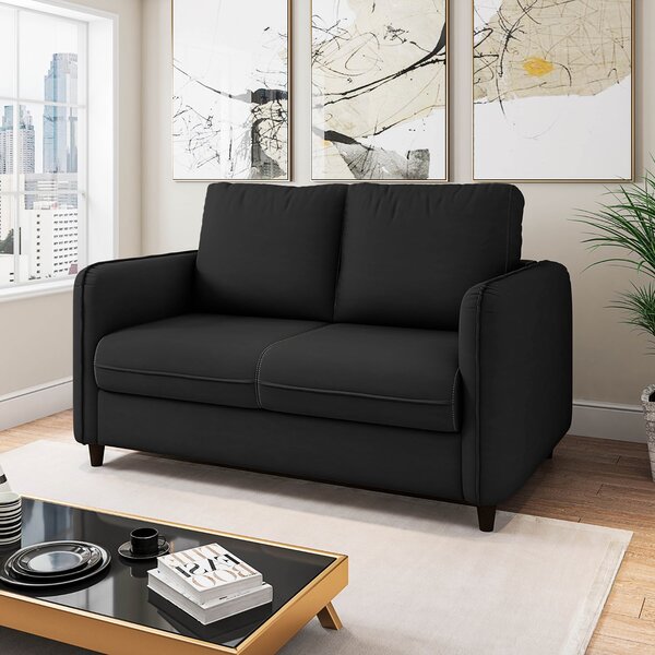 Sofá Orquídea 2 Lugares Veludo Cabecasa Madeiraoriginals Preto