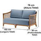 Sofá Oslen Ozki 182 Cm Madeira Eucalipto Cedro Tecido Azul Co