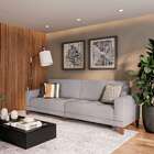 Sofá Oslo 4 Lugares Linho Cinza 280 Cm