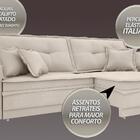 Sofá Palermo 1,80m Retrátil E Reclinável Velosuede Areia - Ne