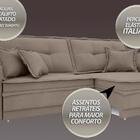 Sofá Palermo 1,80m Retrátil E Reclinável Velosuede Bege - Net