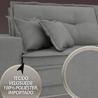 Sofá Palermo 1,80m Retrátil E Reclinável Velosuede Grafite -