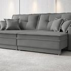 Sofá Palermo 1,80m Retrátil E Reclinável Velosuede Grafite -