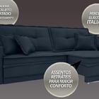 Sofá Palermo 1,80m Retrátil E Reclinável Velosuede Petróleo -