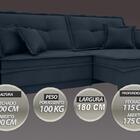 Sofá Palermo 1,80m Retrátil E Reclinável Velosuede Petróleo -