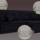 Sofá Palermo 1,80m Retrátil E Reclinável Velosuede Preto - Ne