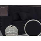 Sofá Palermo 1,80m Retrátil E Reclinável Velosuede Preto - Ne