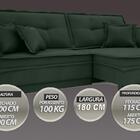 Sofá Palermo 1,80m Retrátil E Reclinável Velosuede Verde - Ne