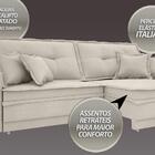 Sofá Palermo 2,00m Retrátil E Reclinável Velosuede Areia - Ne