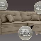 Sofá Palermo 2,00m Retrátil E Reclinável Velosuede Capuccino