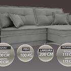 Sofá Palermo 2,00m Retrátil E Reclinável Velosuede Grafite -