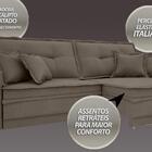 Sofá Palermo 2,00m Retrátil E Reclinável Velosuede Marrom - N