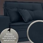 Sofá Palermo 2,00m Retrátil E Reclinável Velosuede Petroleo -