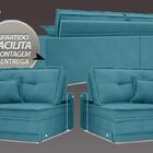 Sofá Palermo 2,00m Retrátil E Reclinável Velosuede Turquesa -