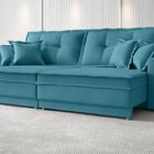 Sofá Palermo 2,00m Retrátil E Reclinável Velosuede Turquesa -