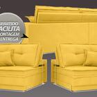 Sofá Palermo 2,20m Retrátil E Reclinável Velosuede Canario -