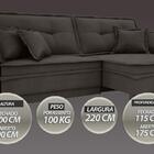 Sofá Palermo 2,20m Retrátil E Reclinável Velosuede Chocolate