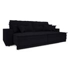 Sofá Palermo 2,20m Retrátil E Reclinável Velosuede Preto - Ne