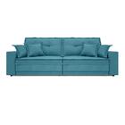 Sofá Palermo 2,20m Retrátil E Reclinável Velosuede Turquesa -