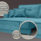 Sofá Palermo 2,20m Retrátil E Reclinável Velosuede Turquesa -