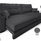 Sofá Palermo 2,40m Retrátil E Reclinável Linho Soft Grafite -