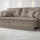 Sofá Palermo 2,40m Retrátil E Reclinável Velosuede Bege - Net