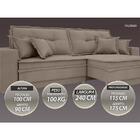 Sofá Palermo 2,40m Retrátil E Reclinável Velosuede Bege - Net