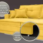 Sofá Palermo 2,40m Retrátil E Reclinável Velosuede Canario -