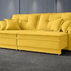 Sofá Palermo 2,40m Retrátil E Reclinável Velosuede Canario -