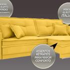 Sofá Palermo 2,40m Retrátil E Reclinável Velosuede Canario -