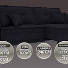 Sofá Palermo 2,40m Retrátil E Reclinável Velosuede Preto - Ne