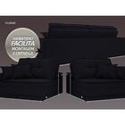 Sofá Palermo 2,40m Retrátil E Reclinável Velosuede Preto - Ne