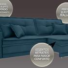 Sofá Palermo 2,40m Retrátil E Reclinável Velosuede Royal - Ne