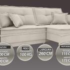 Sofá Palermo 2,60m Retrátil E Reclinável Velosuede Areia - Ne