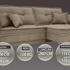 Sofá Palermo 2,60m Retrátil E Reclinável Velosuede Capuccino